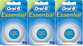 3 x Oral-B Essential Dental Floss Original Waxed Mint Healthy Gums Sealed Box