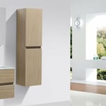 Stano. - Grande armoire de rangement siena hauteur 150 cm chêne clair 40 cm