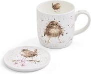 Portmeirion Home & Gifts WNMB3943-XG Wrendale by  Mug and Coasters Flying the Ne