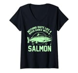 Womens Nothing Quite Like a River Dance with a Salmon Fishing V-Neck T-Shirt