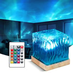 Galaxy Projector Night Light for Bedroom, Touch Lamps Bedside Star Projector for Kids, Ice Cube Ocean Wave Sensory Lights 16 Color Adjustable Brightness Crystal Lamp (RGB-Northern Light Cube)