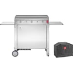 Plancha inox Chef XL 80 cm avec chariot et housse - Gris - 3 brûleurs - Allumage Piezzo