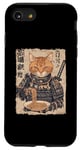 iPhone SE (2020) / 7 / 8 Samurai Cat Loves Ramen Funny Anime Japanese Artwork Samurai Case