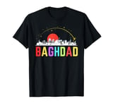 Baghdad City Skyline, Silhouette, Colorful City Landscape T-Shirt