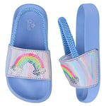 Youecci Sandales pour Filles été Enfants Plage Piscine Pantoufles Plat Antidérapant Douche Pantoufles Bleu Arc-en-ciel 31 EU