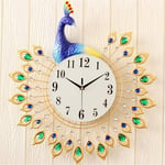 Horloge Murale Peacock Montres, Montres Design Art 3D Salon Silencieux Muet Horloge Murale Muet Métal Moderne Chambre Décoration Decorativa, A, 69 * 69cm