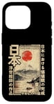 Coque pour iPhone 16 Pro Anime Ukiyo-e japonais traditionnel sur bois du Mont Fuji