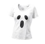 T-Shirt Femme Col V Ghost Face Monstre Halloween Peur Horreur Film