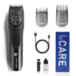 SUPRENT Adjustable Beard Trimmer for Men, Cordless Electric Facial Trimmers with Precision Dial, USB Rechargeable 19 Length Settings Mustache Trimmer for Men, Black