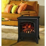 Electric Fire Black Fireplace Flame Effect Home Decor Free Standing Heater 1850W