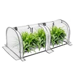 WOLTU Serre de Jardin,Mini Serre 130x60x50cm,Serre Bâche PE Demi-translucide 130g/m2, imperméable,résistante à la Pluie et à la Neige,Serre Polyvalente,Abri des Plantes Blanc