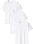 LAPASA Lot de 3 Maillots de Corps Homme Uni en Coton de Qualité Manches Courtes T-Shirt Doux et Confortable M06 Col en V, Blanc S