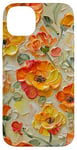 Coque pour iPhone 14 Plus vintage Orange Automne Floral Jardin Peinture Artsy