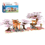 XIKI Creative Sakura Tree Building Bloc Set with Baseplate and Lights, Compatible with Lego Tree House, 1814+pcs