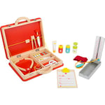 Small Foot 11160 Malette de docteur "Premiers secours" en bois, avec accessoires tels que stéthoscope, thermomètre clinique et seringue, à partir de 3 ans