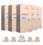 BrewBlack Crema 50 Aluminium Coffee Pods Compatible with Nespresso Original line, Medium Roast - Intensity 8/12, Coffee Capsules Made in Italy