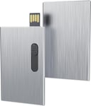 128Go Clé USB Style Carte de Crédit Mémoire Flash Drive Haute Vitesse Pendrive Métal U Disk Argenté USB Stick 2.0 Fantaisie Thumb Drive Externe Stockage pour Ordinateur Tablette PC