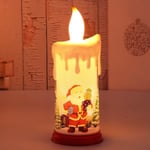 LED-julljus, Santa Snowman Flameless Candle, Christmas Flameless Candles för Xmas Party Home