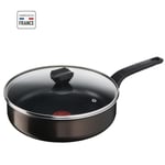 TEFAL Easy Cook & Clean Sauteuse 24 cm + couvercle en verre, Non induction, R...