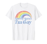 Retro Vintage LGBT Pride Rainbow Nobody Knows I'm Gay T-Shirt