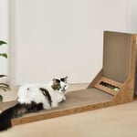 Hibtn Cat Scratching Board,90CM Large Cat Scratcher L Shape Cat Scratching Pad,Corrugated Cardboard Cat Scratcher With Ball,Cat Bed