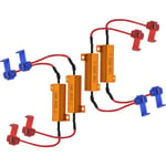 4 st 50W 8 Ohm LED-lastmotstånd för strålkastare, dimljus, blinkers, avkodare, kabel