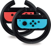 Lot De 2 Manettes De Volant Compatibles Nintendo Switch (Noires), Accessoires De Jeu De Course, Poignées De Manette Joy Con Pour Mario Race