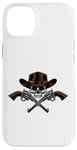 Coque pour iPhone 14 Plus Chapeau de cowboy pistolets crâne pirate croix os