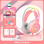 ONIKUMA RGB Casque Gamer PC PS4 Gaming Casque avec HD Flexible Mic 3.5mm Casque pour Xbox PS5 Switch Ordinateur Jeux-Rose_XINENGJI