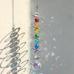 Crystal Sun Catcher vindsnurra med chakrapärlor - inomhus-/utomhusdekor för hem, trädgård, bröllop, födelsedagspresenter a4