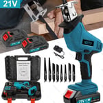 21V Reciprocating Saw Cordless Hand Saw Electric Wood Metal Cutter +2 Battery UK