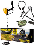 MYLEK Détecteur de métaux MYMD1062 étanche avec sac, écouteurs, pelle et kit d'outils pour enfants et adultes, jaune et noir