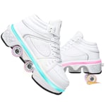 GGOODD Quatre Roues Deform Wheels Skates Roller Shoes Chaussures Polyvalentes 2 en 1 avec 7 Colorés LED pour De Sport Plein Air pour Garçons Et Filles,38