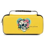 Etui pochette Switch LITE jaune tete mort music et coeur personnalisee