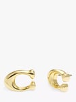 Coach Minimal Signature Sculpted C Earrings, Gold