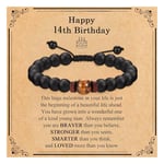 12th 13th 14th 15th 16th Birthday Gifts for Boys, Tiger Eye Stone Bracelet, Men Tiger Eye Stone Bracelet Gifts, Natural Stone Tiger Eye Bracelet, Energy Beads Tiger Eye Bracelet for Men (BlackA-14th)