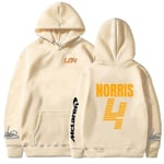 Mclaren F1 Hoodie Lando Norris 4-bokstavstryck Herr- och Damtröja Höst/vinter Casual Mode Street Stor Hoodie, 4,4 XL