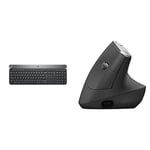 Logitech Craft Clavier sans Fil pour Windows, Mac & Logitech, souris MX Vertical, souris ergonomique avancée avec et sans fil