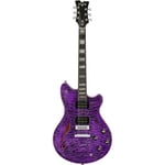 EVH SA-126QM Special Transparent Purple Semi-Acoustic Guitar with Case