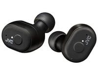 JVC écouteurs True Wireless, Embouts à mémoire de Forme, résistant à l'eau (IPX5), Bluetooth 5.1, HA-A11T-B (Noir)