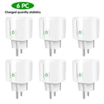 Tuya WiFi EU Plug,Smart Life,moniteur d'alimentation à distance,prise de courant,voix avec Alexa,Yandex,Alice,Google Home,20A - Type 6pcs WIFI 20A