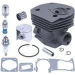 44MM Cylinder Kit [Kolv, Avgasventil, Tändstift, Bränslefilter, Hus] Kompatibel med Husqvarna 350 346