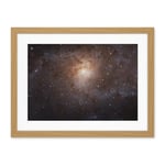 Artery8 Hubble Space Telescope Image Triangulum Spiral Galaxy M33 Crop Blue Orange Star Birthing Region Artwork Framed Wall Art Print 18X24 Inch