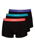 Paul Smith Colour Waistband Organic Cotton Blend Trunks, Pack of 3, Black