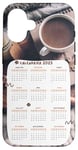 Coque pour iPhone 16 Calendrier mensuel 2025 Date Nouvel An drôle femmes hommes