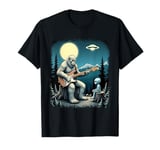 Abominable Bigfoot Yeti Guitar Alien UFO Moon Sasquatch T-Shirt