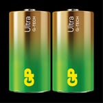 GP Ultra Alkaline Battery, Size C, LR14, 1.5V, 2-pack