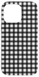 iPhone 14 Pro Max Black White Checkered Plaid Flannel Gingham Pattern Checker Case