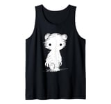 Gloomy Bear Naughty Grizzly White Shadow Abstraction Anime Tank Top