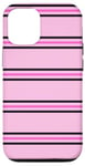 Coque pour iPhone 12/12 Pro Rose et bleu marine rayé girly esthétique Preppy Stripe